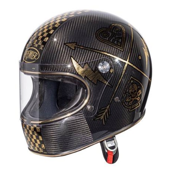 Premier каска Trophy Carbon NX Gold Chromed