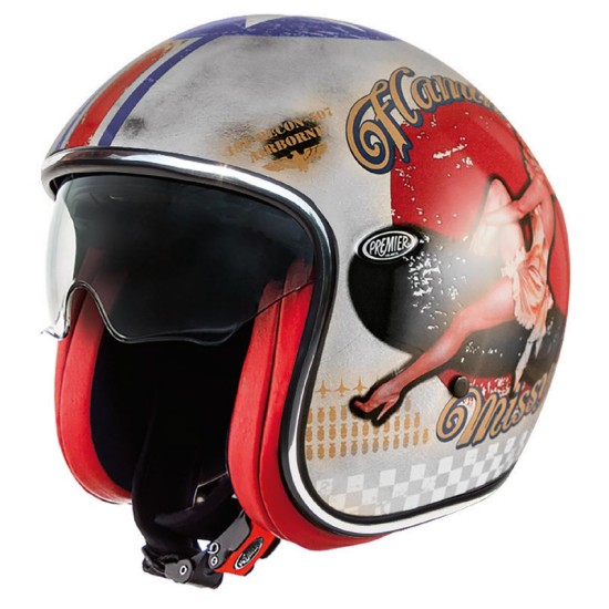 Premier каска Vintage Evo Pin Up OS Silver